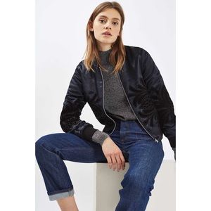 Topshop Satin Velvet Bomber Jacket